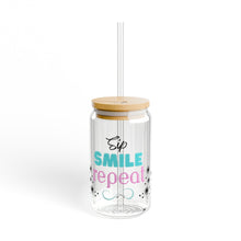 Load image into Gallery viewer, Sip, Smile, Repeat Sipper Glass, 16oz
