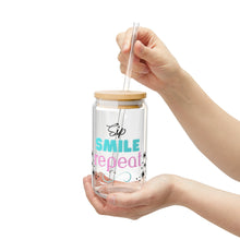 Load image into Gallery viewer, Sip, Smile, Repeat Sipper Glass, 16oz