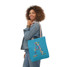 Load image into Gallery viewer, Initial Arty A Design Canvas Tote Bag, 5-Color Straps
