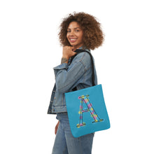 Load image into Gallery viewer, Initial Arty A Design Canvas Tote Bag, 5-Color Straps
