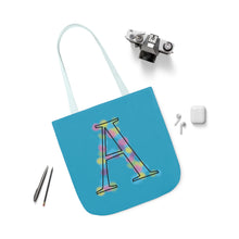 Load image into Gallery viewer, Initial Arty A Design Canvas Tote Bag, 5-Color Straps
