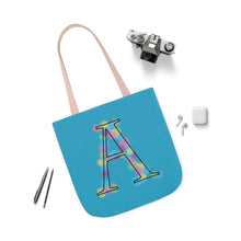 Load image into Gallery viewer, Initial Arty A Design Canvas Tote Bag, 5-Color Straps
