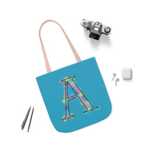 Load image into Gallery viewer, Initial Arty A Design Canvas Tote Bag, 5-Color Straps
