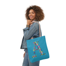 Load image into Gallery viewer, Initial Arty A Design Canvas Tote Bag, 5-Color Straps
