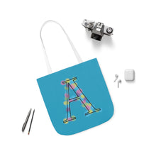 Load image into Gallery viewer, Initial Arty A Design Canvas Tote Bag, 5-Color Straps
