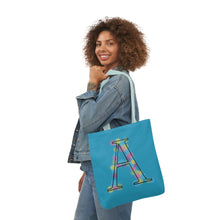 Load image into Gallery viewer, Initial Arty A Design Canvas Tote Bag, 5-Color Straps
