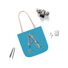 Load image into Gallery viewer, Initial Arty A Design Canvas Tote Bag, 5-Color Straps
